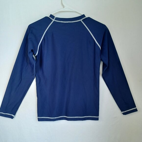 Hanna Andersson Sun-Ready Rash Guard Navy Blue Long Sleeve Pullover Kids Size 12 - Picture 3 of 9